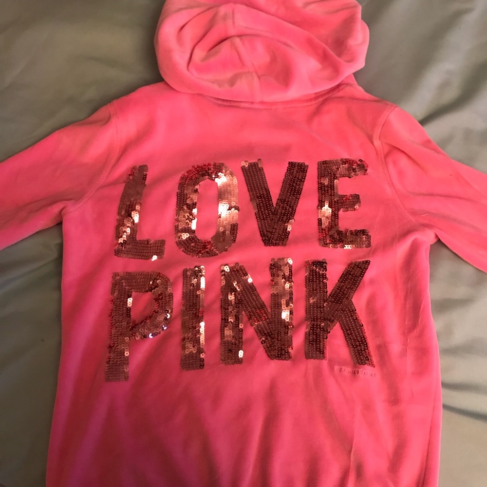 PINK bling velour sweatshirt!!!